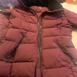 Andrew Marc Burgundy long coat